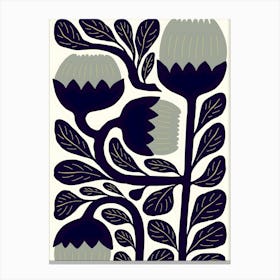 Henri Matisse Black And White Floral Print Canvas Print