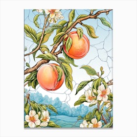 Peaches Illustration 2 Canvas Print