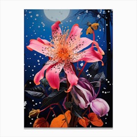 Surreal Florals Fuchsia 1 Flower Painting Canvas Print