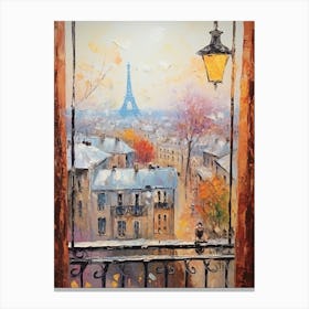 Winter Cityscape Paris France 7 Canvas Print