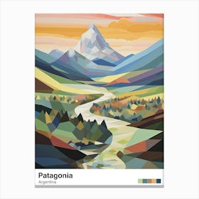 Patagonia, Argentina View   Geometric Vector Illustration 0 Poster Canvas Print