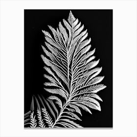 Douglas Fir Needle Leaf Linocut Canvas Print