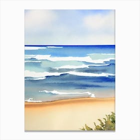 Nobby'S Beach, Australia Watercolour Canvas Print