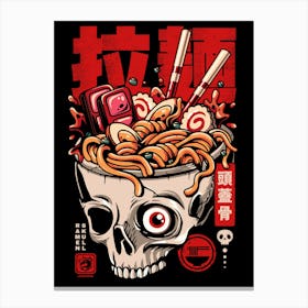 Skull Ramen Noodles Canvas Print