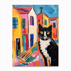 Painting Of A Cat In Paphos Cyprus 3 Canvas Print