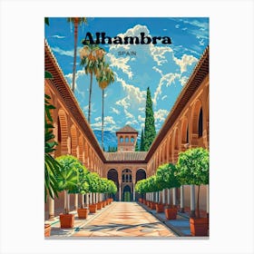 Alhambra Spain 9 Travel Poster 3 4 Resize Canvas Print