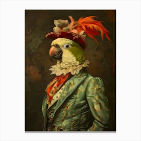 Victorian Animal Portrait, Royal Parrot Vintage Print, Dark Moody Renaissance Animal Poster, Printable Altered Art, Animal Lover Gift Canvas Print