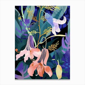 Colourful Flower Illustration Canterbury Bells 3 Canvas Print