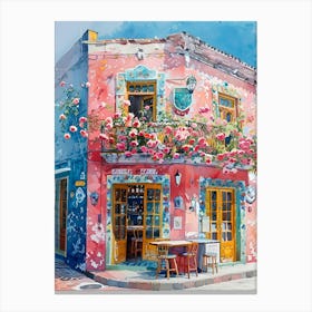 Colorful Cafe Canvas Print