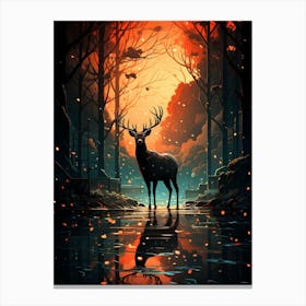 Deer In The Forest 1 Canvas Print