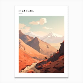 Inca Trail Peru Hiking Trail Landscape Poster Canvas Print