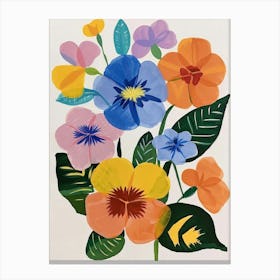 Painted Florals Impatiens 3 Canvas Print