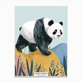 Giant Panda Walking On A Mountain Poster 3 Canvas Print