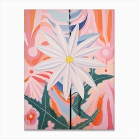 Edelweiss 4 Hilma Af Klint Inspired Pastel Flower Painting Canvas Print