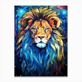 Lion Art Painting Stained Glass Style 1 Canvas Print