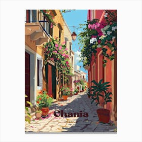 Chania Greece Beautiful Art Illustration Canvas Print