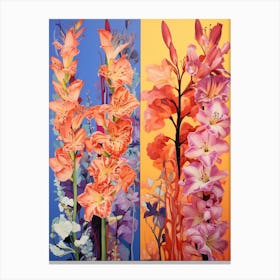 Surreal Florals Gladiolus 3 Flower Painting Canvas Print