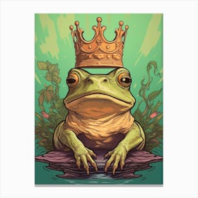 King Of Frogs Art Nouveau 5 Canvas Print