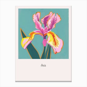 Iris 1 Square Flower Illustration Poster Canvas Print