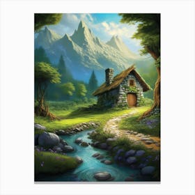 Cottage In The Forest 3 Canvas Print