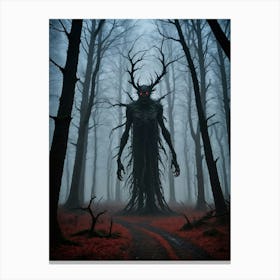 Nightmarish Presence in the Forest’s Heart Canvas Print