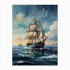 Sailing Ship In The Ocean 4 Canvas Print