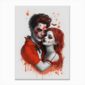 Skeleton Couple Canvas Print