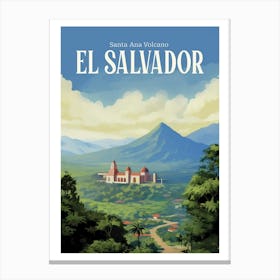 Santa Ana Volcano El Salvador Map Print Canvas Print