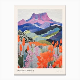 Mount Tamalpais United States 2 Colourful Mountain Illustration Poster Canvas Print