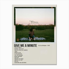 Give Me A Minute By Lizzy Mcalpine 2020 Poster 1 Canvas Print