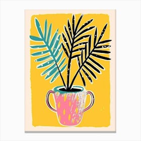 Palm Plant In A Pot Canvas Print