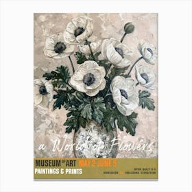 A World Of Flowers, Van Gogh Exhibition Anemone 3 Canvas Print