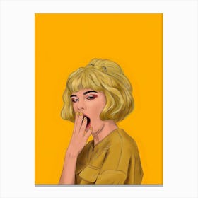 Girl With Blond Hair Canvas Print