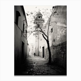 Nazareth, Israel, Photography In Black And White 3 Canvas Print