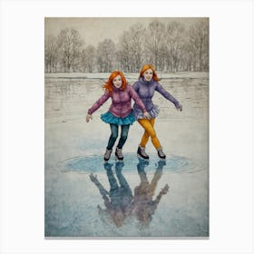 Ice Skaters 2 Canvas Print