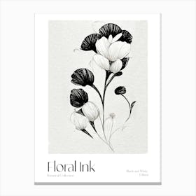 Floral Ink Botanical 5 Canvas Print