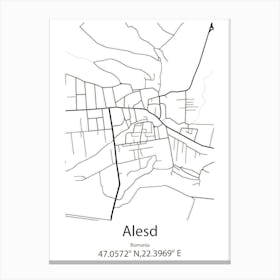 Alesd,Romania Minimalist Map Stampe su tela