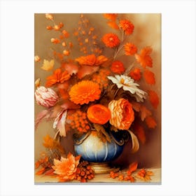 Autumn Flowers In A Vase Canvas Print