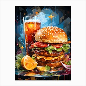 Urban Burger Art Modern Delicacy Canvas Print