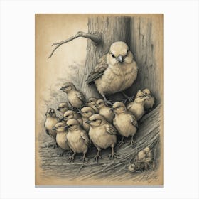 Family Of Birds 2 Canvas Print