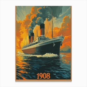 Aihrgdesign A Vintage Travel Poster Of A Grand Steamship In 1 D1d14e7f D7ac 4c00 99fa D050d75b754c 0 Canvas Print