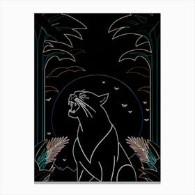 Luxmango Line Art Puma Canvas Print