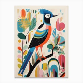 Colourful Scandi Bird Lapwing 4 Canvas Print
