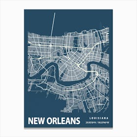 New Orleans Blueprint City Map 1 Canvas Print