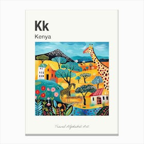Kids Travel Alphabet  Kenya 2 Canvas Print