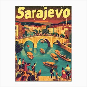 Aihrgdesign A 1970s Inspired Travel Poster For Sarajevo Stampe su tela