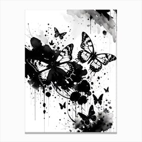 Black And White Butterflies 5 Canvas Print