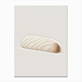 French Bread Bakery Product Minimalist Line Drawing 1 Canvas Print