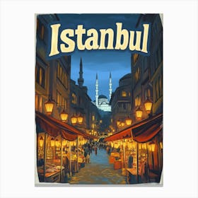 Aihrgdesign A Classic 1960s Travel Poster For Istanbul Canvas Print