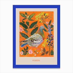 Spring Birds Poster Pigeon 4 Canvas Print